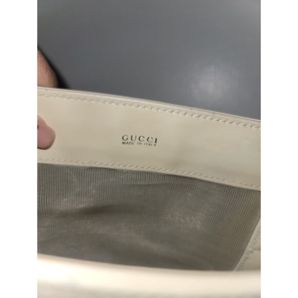 Vintage GUCCI Mesh Tote w/Pouch Cream - Picture 9 of 10